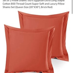 Brick Red Pillow Shams - Set of 2